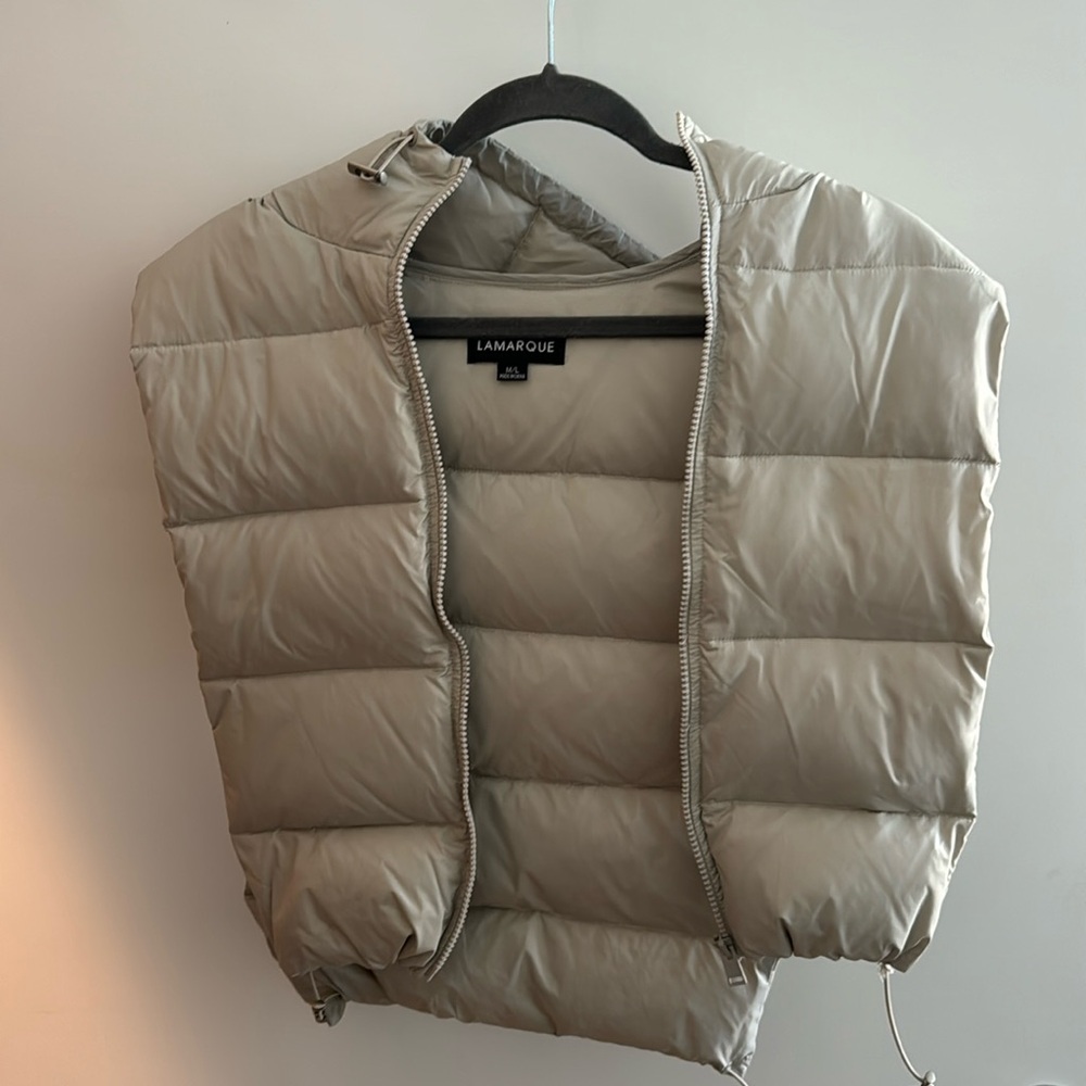 Lamarque Oatmeal Puffer Vest - Size M/L